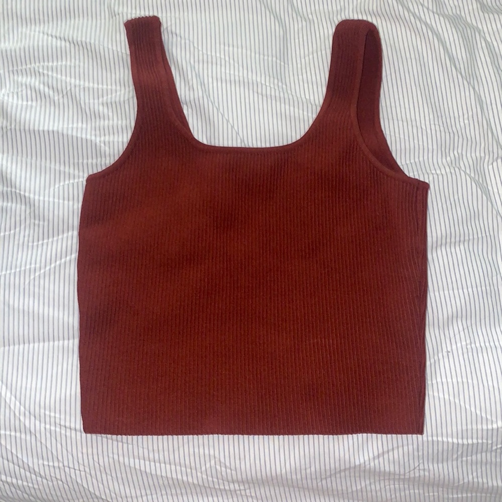 Pacsun dark red/ rust orange ribbed tank